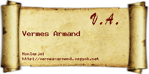 Vermes Armand névjegykártya